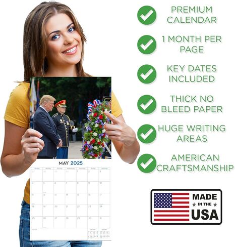 Trump Calendar 2025 Donald Trump Gifts 45 47 President Monthly Wall Calender 12 Month - MAGA - Made In The USA in Saudi Arabia