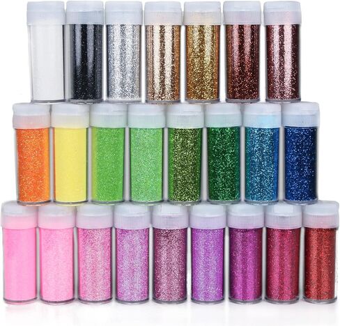 TORC Extra Fine Glitter Set, 54 Colors Holographic Fine Glitter for Crafts, Tumblers, Slime Nails, Art Cosmetic Festival Decor, Assorted Body Face Hair Glitter Bulk, Christmas Halloween Glitter in Saudi Arabia