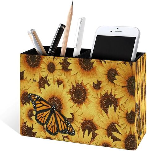 Famame Lovely Tricolor Dog Corgi Pencil Holder for Desk, Leather Desktop Container Pen Cup Storage Study Table Pen Organizer Makeup Brush Holder for Classroom Office Home in Kuwait