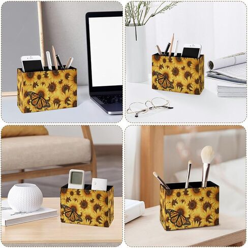 Famame Lovely Tricolor Dog Corgi Pencil Holder for Desk, Leather Desktop Container Pen Cup Storage Study Table Pen Organizer Makeup Brush Holder for Classroom Office Home in Kuwait
