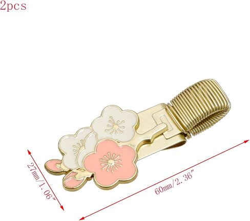 2pcs Metal Pen Clip Holders Decorative Floral Pencil Holder Clips Spring Loop Pen Pencil Clip Organizer for Notebook Clipboard Pocket (Pink) in Saudi Arabia