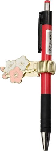 2pcs Metal Pen Clip Holders Decorative Floral Pencil Holder Clips Spring Loop Pen Pencil Clip Organizer for Notebook Clipboard Pocket (Pink) in Saudi Arabia