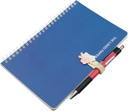 2pcs Metal Pen Clip Holders Decorative Floral Pencil Holder Clips Spring Loop Pen Pencil Clip Organizer for Notebook Clipboard Pocket (Pink) in Saudi Arabia