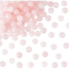 Olycraft 32pcs 12mm Natural Rose Quartz Shape Heart Meds Carved Pink Quartz Beads with Hole Gemstone Beads Lourds for Necklace Bracelet Congring Diy Making Making