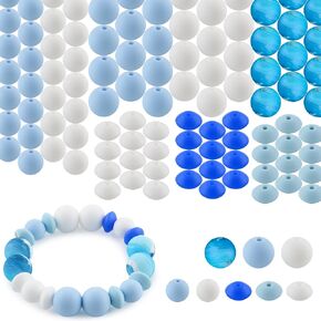 Sunrony 100Pcs Silicone Beads Bulk 12mm 15mm, Lentil Yellow Sunflower Print Silicone Beads for Keychain Making and Pens Bracelet Crafts