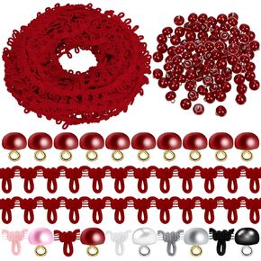 Tanstic 50Pcs 10mm White Pearl Buttons with Shank Half Pearl Buttons Mushroom Domed Round Buttons with Elastic Button Loop for Sewing Dress Shirts Crafts in Kuwait