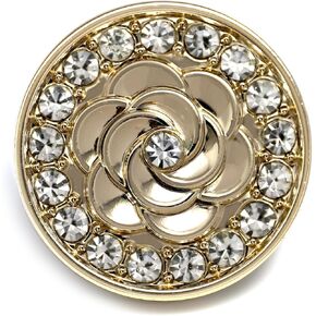 20 pcs Golden Metal Stamping Camellia Sewing Shank Coat Buttons -22mm -8/9"