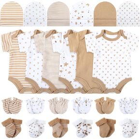 6 Set Preemie Layette Set Preemie Clothes Set Premature Baby Bodysuit Preemie Hat Bodysuit Mittens Socks Set for NICU Preemie Accessories Gift