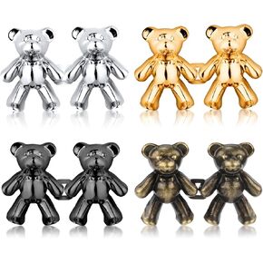 4 Pairs of Jean Buttons Pins, Detachable Pant Waist Tightener Can Extend or Reduce Waist Size Waist Buckle Clip No Sew Instant Jean Buttons Waist Buckle Extender for Loose Skirt Jeans