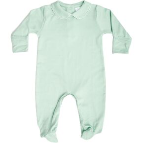 Footie with Collar Made From 100% Pima Cotton (US, Age, Newborn, Green Tea)