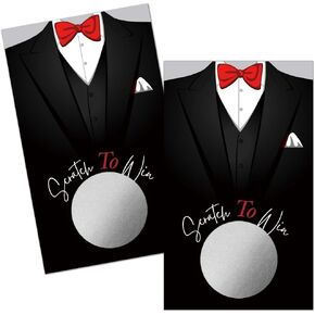 Haizct 50 Pack Black Suit Wedding Groom Shower Scratch Off Game Cards for Country Wedding, Groom Shower, Groom Lottery Tickets, Wedding Shower Ideas, Man Bachelor Party Games