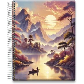 Tools4Wisdom Planner 2025-2026 - April 2025-2026 Calendar - 8.5x11 Inch Hardcover - Monthly Weekly Daily Planner - A5J6 - Sunset Lake