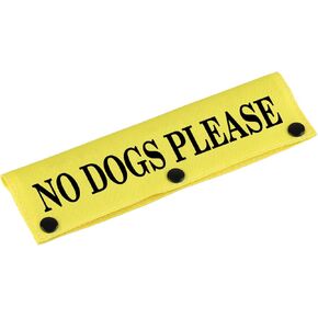 Funny Dog Leash Sleeve No Dogs Please Dog Leash Wrap Sleeve Alert Tag Pet Birthday Gift (NO Dogs Please-YE Sleeve)