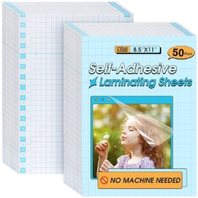 KTRIO 30 Pack Self Adhesive Laminating Sheets 8.5 x 11 inches, Clear Self Sealing Laminate Sheets, No Heat Lamination Paper for Crafts, No Machine Needed