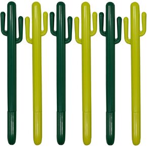 Maydahui 15 PCS Cactus Shaped Ballpoint Pens Cute Fashionable Plant Pen Black Gel Ink Smooth Writing for School Office Girls