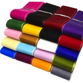 Chenkou Craft 20Yards 1 1/2" Velvet Ribbon Total 20 Colors Assorted Lots Bulk