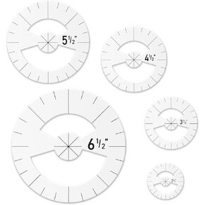 5 PCS Circle Template Quilting Rulers Set, 5 Sizes Sewing Templates Clear Circle Stencil Acrylic Quilting Rulers and Templates, Quilting Tools & Quilting Templates for Fabric Measurements Sewing