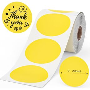 Phomemo Color 2 "ملصقات حرارية صفراء لطابعة تسمية الشحن - ملصقات صفراء مخصصة من الدرجة التجارية - ملصقات ملصقات مخصصة للمستلزمات التجارية الصغيرة - 750 ملصقات/لفة in Kuwait