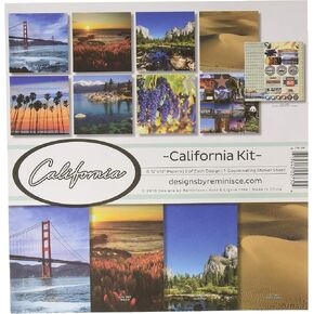 Reminisce (REMBC) California Scrapbook Collection Kit, Multi Color Palette, 12-x-12-Inch