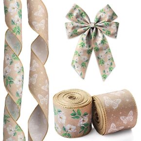 Hying Spring Christian Easter Ribbons Wired for Wreath Bows Wrapping Gifts, Jesus Religion Cross Ribbon for Gift Wrapping Birthday Party Decor DIY Craft, 2.5" X 10 Yards White He is Risen Wired Ribbon