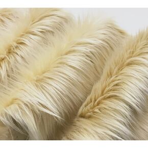 Bianna Caramel Latte Cream Faux Fur Fabric, 60 inches Wide Options, American Seller, Luxury Shag Shaggy Material for Crafting, Sewing, Costumes, Fursuits, Home Decor (30x36 inches)