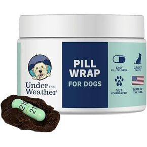 Under The Weather Pet Pill Wrap for Dogs | Pill Dough Natural Dog Treats Wraps | Easy Solution to Hide Medications, Vitamins, and Supplements Pills - Chicken Flavor - 4.94 oz