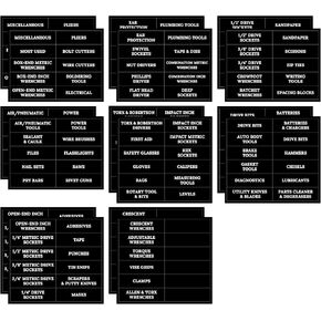 Non-Magnetic Toolbox Organization Stickers,176 Pcs Tool Chest Label Stickers with Strong Adhesion, Tool Box Accessories for Tool Box Drawers, Fits All Brands of Steel Tool Chest Organizer-4 x 1 Inches