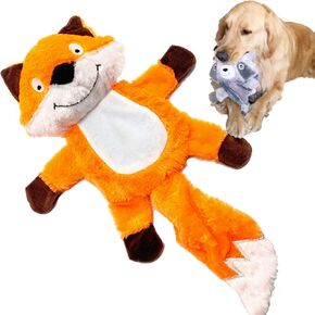 Jalousie Extra-Large Dog Squeaky Toy Interactive Rope Plush Toy for Small Medium Large Breeds Durable Dog Chew Toy (Fox2)