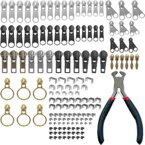 الكنوز اليومية 149 PCS Zipper Repair Kit ، استبدال منزلق السوستة مع السوستة القابلة للقفل ، سحاب غير مرئي ، سحاب حلقة ، سستة تثبيت plier ، شرائح السوستة للسترات ، الأمتعة ، حقائب الظهر ، المحافظ