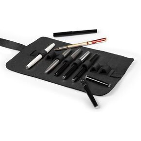 Londo Genuine Leather Retro Pen and Pencil Case - Metal Snap Fastener, Pencil Pouch Stationery Bag