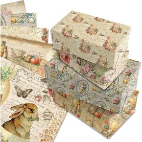 littkeef cliaet Easter Pattern Wrapping Paper Set, 12 Sheets Easter Wrapping Paper Easter Gift Wrap Birthday Party Decoration Easter Gift Wrap Easter Decorations 20'' x 27''