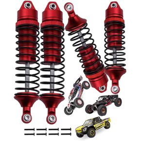 4PCS Aluminum Front Rear RC Shocks Absorber Upgrades Part for 1/10 Losi Lasernut U4, Tenacity DB Pro,TENACITY TT Pro 4WD SCT, Metal Big Bore RC Shocks Damper 90mm 100mm Hop Ups,#LOS233011,Red