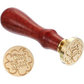 PATIKIL Two Hearts Wax Seal Stamp, Sealing Wax Stamp Classic Retro Removable Brass Head Wooden Handle for Envelope Invitation Cards, Brown