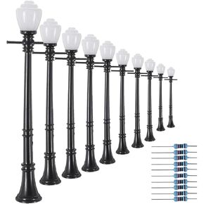 10Pcs/Set Railway Lamppost Lamps Street Light Ho Scale Led Light