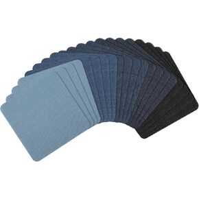 20pcs جينز بقع الحديد في الداخل ، 4.92 × 4.92 بوصة 5 ألوان الجينز الزخرفية إصلاح التصحيح الدنيم تصحيح الحديد على إصلاح القطن النقي للسيارة للأكياس جيوب الجيوب الركبتين ثقوب الكوع