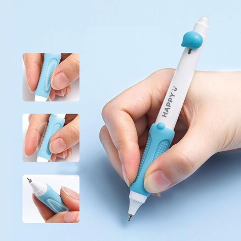 3 Pcs Erasable Gel Ink Pens Cute Retractable Pens Anti-slip Grip Pens 0.5mm Fine Point Pen Black Ink Writing Pens Office School Pens for Kids Women Girls Boys Pens (Blue-Black Ink) in Saudi Arabia