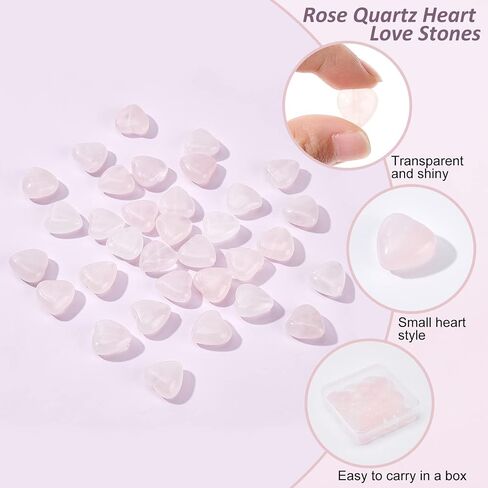 Olycraft 32pcs 12mm Natural Rose Quartz Shape Heart Meds Carved Pink Quartz Beads with Hole Gemstone Beads Lourds for Necklace Bracelet Congring Diy Making Making in Kuwait