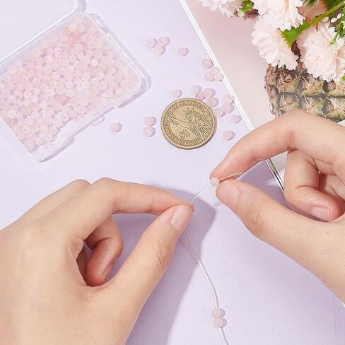 Olycraft 32pcs 12mm Natural Rose Quartz Shape Heart Meds Carved Pink Quartz Beads with Hole Gemstone Beads Lourds for Necklace Bracelet Congring Diy Making Making in Kuwait
