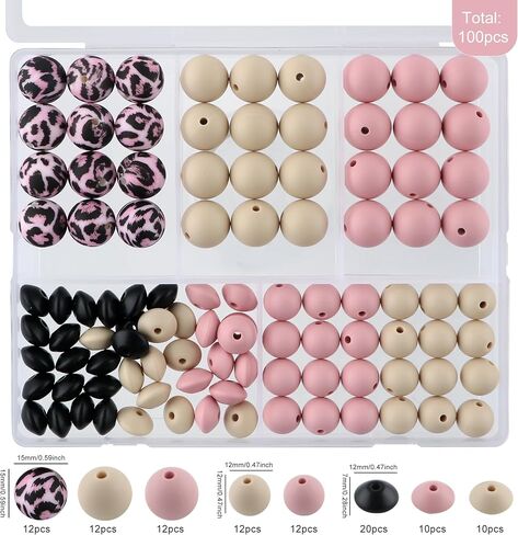 Sunrony 100pcs حبات السيليكون بالجملة 12 مم 15 مم ، وعدس عباد الشمس الأصفر حبات السيليكون لصنع سلسلة المفاتيح وحرف سوار الأقلام in Kuwait