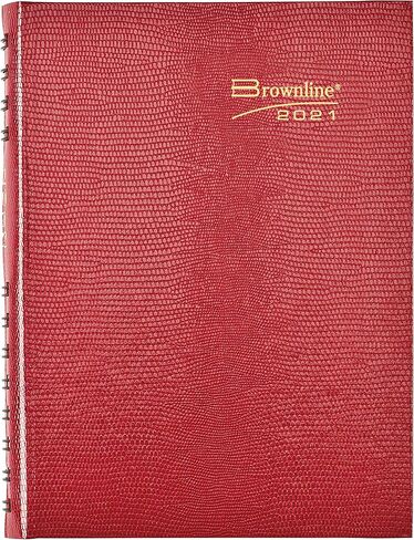 Brownline® 2025 CoilPro™ Daily/Monthly Planner, Untimed Journal, 12 Months, January to December, Twin-Wire Binding, 8.25" x 5.75", Bright Red (CB389C.RED-25) in Saudi Arabia