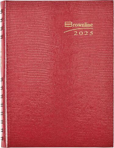 Brownline® 2025 CoilPro™ Daily/Monthly Planner, Untimed Journal, 12 Months, January to December, Twin-Wire Binding, 8.25" x 5.75", Bright Red (CB389C.RED-25) in Saudi Arabia