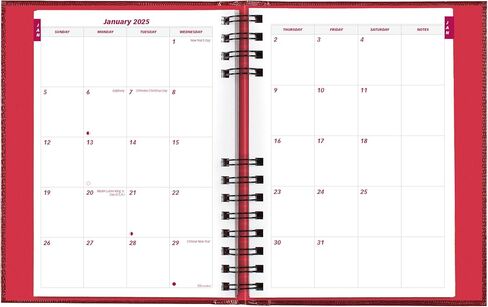 Brownline® 2025 CoilPro™ Daily/Monthly Planner, Untimed Journal, 12 Months, January to December, Twin-Wire Binding, 8.25" x 5.75", Bright Red (CB389C.RED-25) in Saudi Arabia