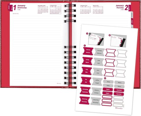 Brownline® 2025 CoilPro™ Daily/Monthly Planner, Untimed Journal, 12 Months, January to December, Twin-Wire Binding, 8.25" x 5.75", Bright Red (CB389C.RED-25) in Saudi Arabia
