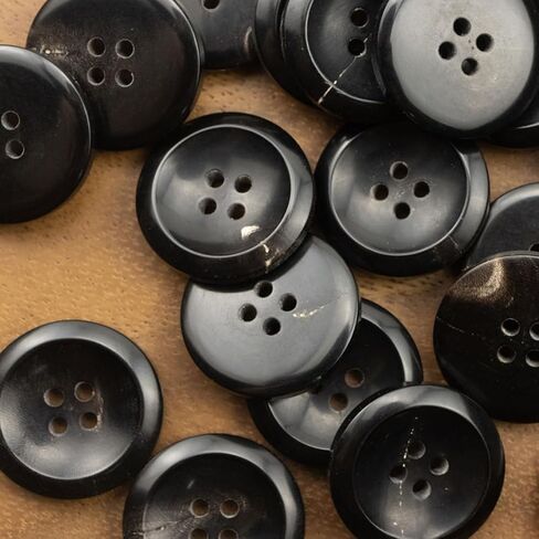 11Pcs Natural Real Horn Buttons Set for Men Women Blazer and Suit, 20mm 15mm Genuine Buffalo Buttons for Jacket Coat Uniforms (Black) in Saudi Arabia