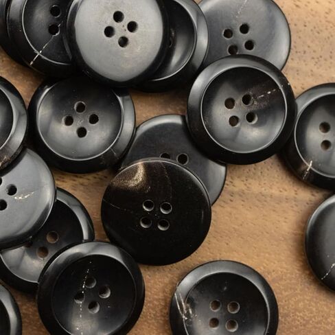 11Pcs Natural Real Horn Buttons Set for Men Women Blazer and Suit, 20mm 15mm Genuine Buffalo Buttons for Jacket Coat Uniforms (Black) in Saudi Arabia