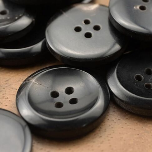 11Pcs Natural Real Horn Buttons Set for Men Women Blazer and Suit, 20mm 15mm Genuine Buffalo Buttons for Jacket Coat Uniforms (Black) in Saudi Arabia