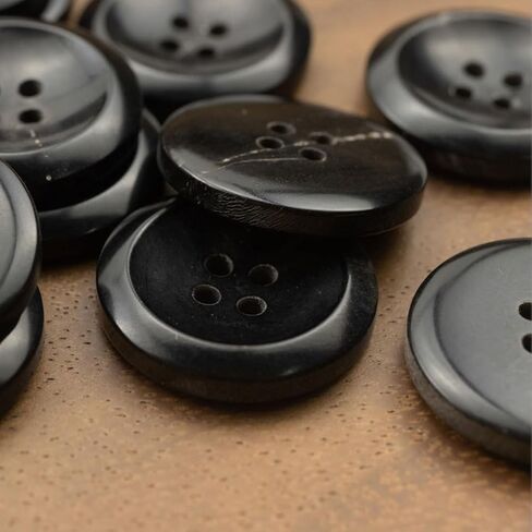 11Pcs Natural Real Horn Buttons Set for Men Women Blazer and Suit, 20mm 15mm Genuine Buffalo Buttons for Jacket Coat Uniforms (Black) in Saudi Arabia