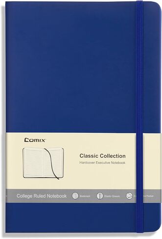 Comix 6 Pack Clined Journal Notebooks ، 240 صفحة ، 5.4 × 8.3 بوصة ، أزرق بحرية ، دفاتر تنفيذية متوسطة ، الكلية الكلاسيكية المحكم للكتابة in Kuwait