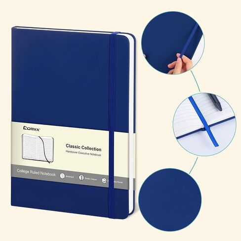 Comix 6 Pack Clined Journal Notebooks ، 240 صفحة ، 5.4 × 8.3 بوصة ، أزرق بحرية ، دفاتر تنفيذية متوسطة ، الكلية الكلاسيكية المحكم للكتابة in Kuwait