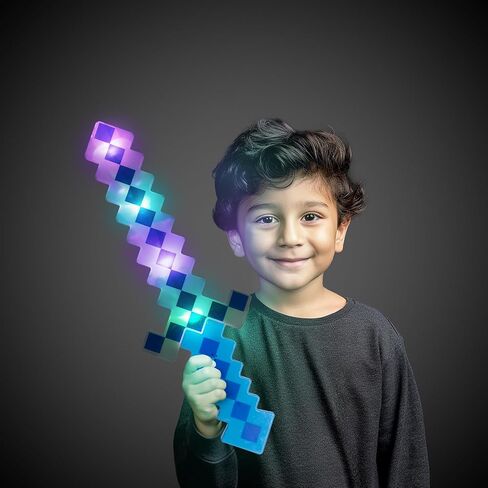LED Light Up Pixel 8-Bit Toy Sword for Kids (Green, 18") in Kuwait